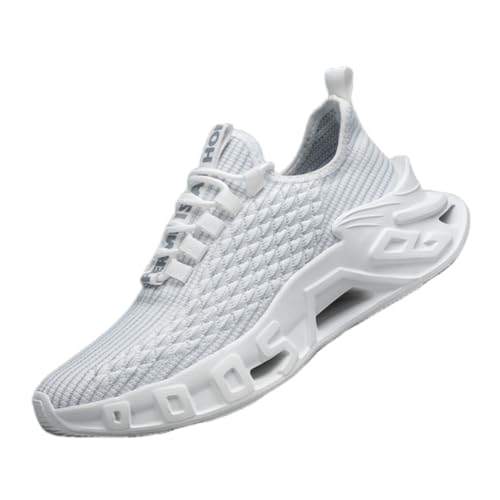clofab Sneaker Herren Schuhe Turnschuhe Sportschuhe Laufschuhe Running Tennis Walkingschuhe Fitness Jogging Sneaker Leichte und Atmungsaktiv für Gehen (39,Weiß) von clofab