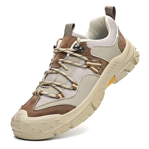 clofab Trekkingschuhe Herren Damen Wanderschuhe Bergschuhe Leichte Outdoor Trekkingschuhe Knöchel Schuhe Herren Sneaker Wandern Ultralight Sportschuhe für Camping (Kaki,41) von clofab