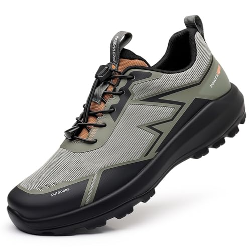 clofab Wanderschuhe Herren Damen Trekkingschuhe Bergschuhe Leichte Outdoor Trekkingschuhe Knöchel Schuhe Herren Sneaker Wandern Ultralight Sportschuhe für Camping (Grün,39) von clofab
