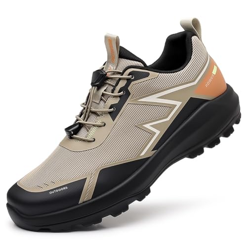 clofab Wanderschuhe Herren Damen Trekkingschuhe Bergschuhe Leichte Outdoor Trekkingschuhe Knöchel Schuhe Herren Sneaker Wandern Ultralight Sportschuhe für Camping (Kaki,38) von clofab