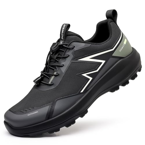 clofab Wanderschuhe Herren Damen Trekkingschuhe Bergschuhe Leichte Outdoor Trekkingschuhe Knöchel Schuhe Herren Sneaker Wandern Ultralight Sportschuhe für Camping (Schwarz,39) von clofab