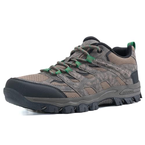 clofab Wanderschuhe Herren Damen Trekkingschuhe Bergschuhe Leichte Outdoor Trekkingschuhe Knöchel Schuhe Herren Sneaker Wandern Ultralight Sportschuhe für Camping Klettern Radfahren (braun,43) von clofab