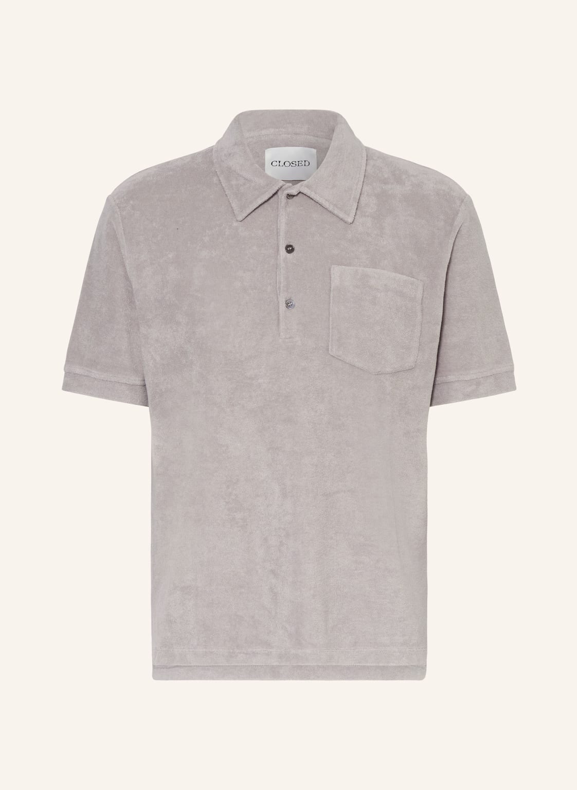 Closed Frottee-Poloshirt grau von closed