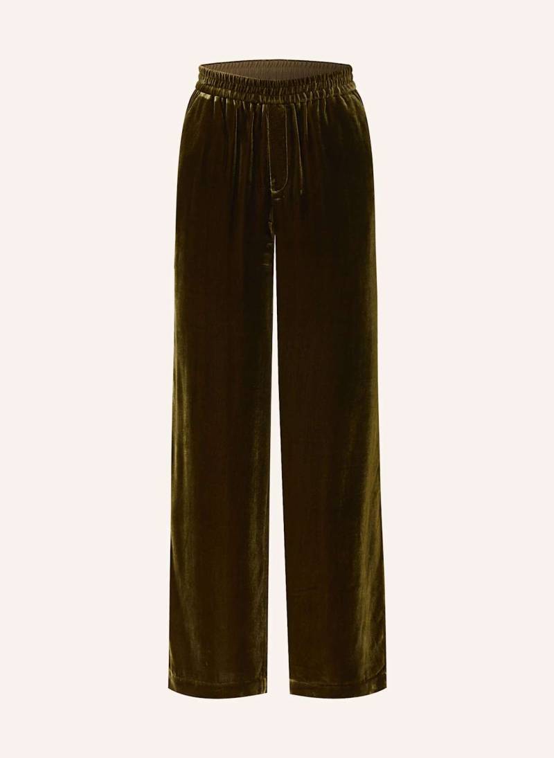 Closed Marlenehose Winona Aus Samt gruen von closed