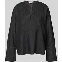 Closed Relaxed Fit Bluse mit Tunika-Ausschnitt in Dunkelgrau, Größe XL von closed