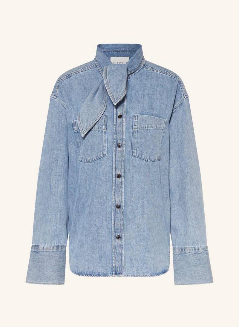 Closed Schluppenbluse In Jeansoptik blau von closed