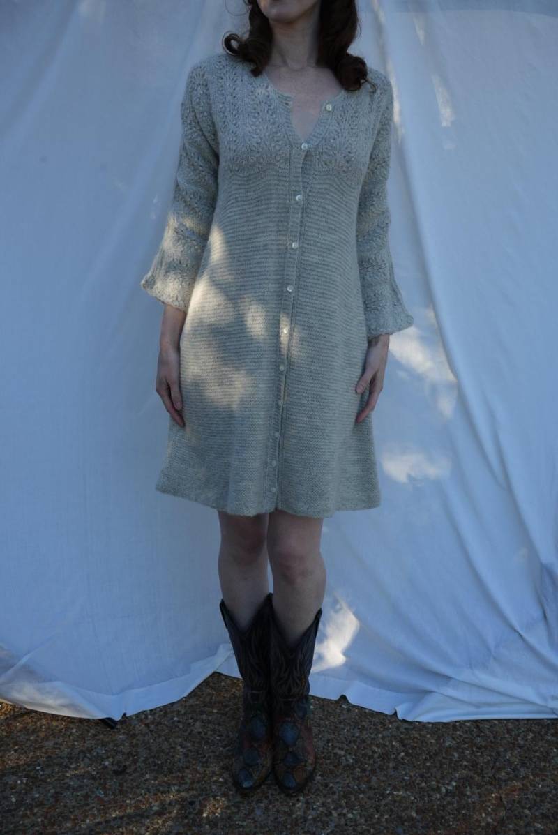 Y2K Sweater Dress By Mayle/Graues Midi Kleid 100 Prozent Superfeine Alpakawolle von closetcaseVNTG