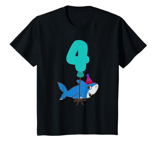 Hai Shirt 4. Geburtstag Jungen Hai Meerestiere 4 Jahre T-Shirt von cloth.ly 4. Geburtstag Hai 4 Jahre