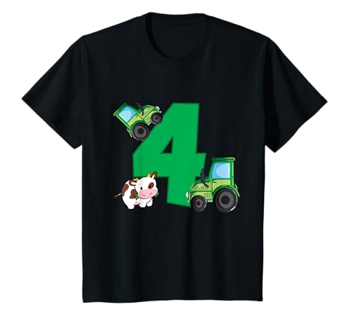Traktor T-Shirt 4. Geburtstag Jungen 4 Jahre Trecker T-Shirt von cloth.ly 4. Geburtstag Traktor 4 Jahre