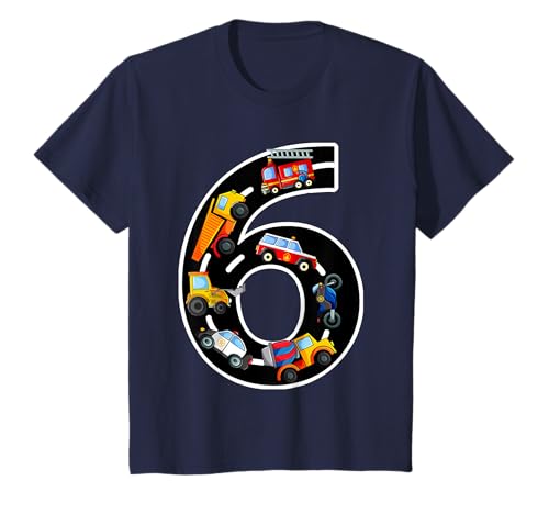 Geburtstagsshirt 6 Jahre Fahrzeuge Jungen 6. Geburtstag T-Shirt von cloth.ly 6. Geburtstag Autos 6 Jahre