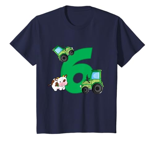 Traktor T-Shirt 6. Geburtstag Jungen 6 Jahre Trecker T-Shirt von cloth.ly 6. Geburtstag Traktor 6 Jahre