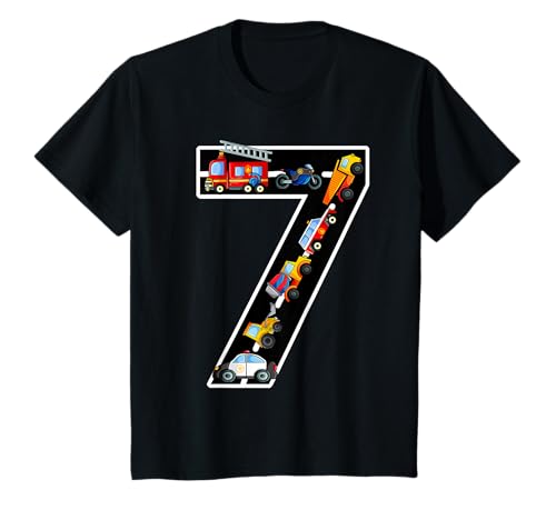 Geburtstagsshirt 7 Jahre Fahrzeuge Jungen 7. Geburtstag T-Shirt von cloth.ly 7. Geburtstag Autos 7 Jahre