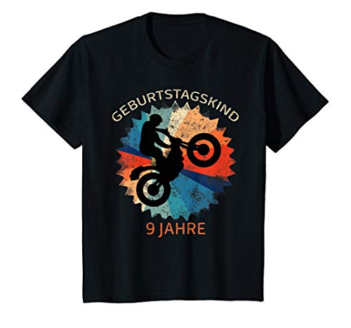 Kinder Geburtstagsshirt 9 Jahre Motocross 9. Geburtstag T-Shirt von cloth.ly 9. Geburtstag Motocross 9 Jahre