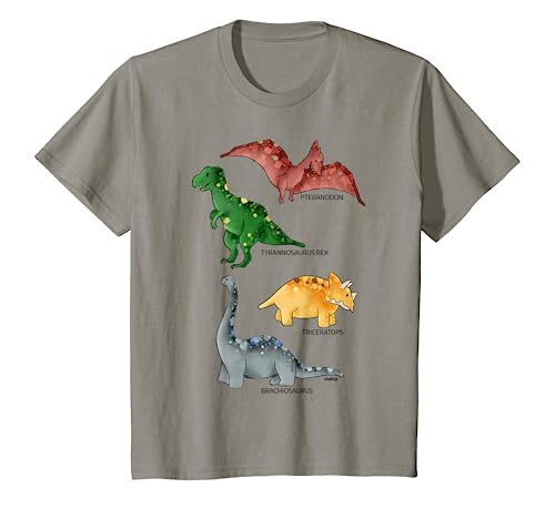 Kinder Dinosaurier T-Shirt Jungen Mädchen Dinos Tyrannosaurus T-Shirt von cloth.ly Dino T-Shirts für Kids