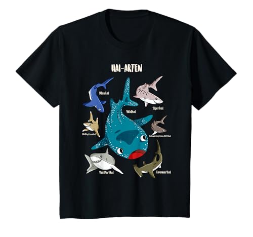 Hai T-Shirt Jungen Hai Arten Biologie Meer Haifisch T-Shirt von cloth.ly Hai T-Shirts