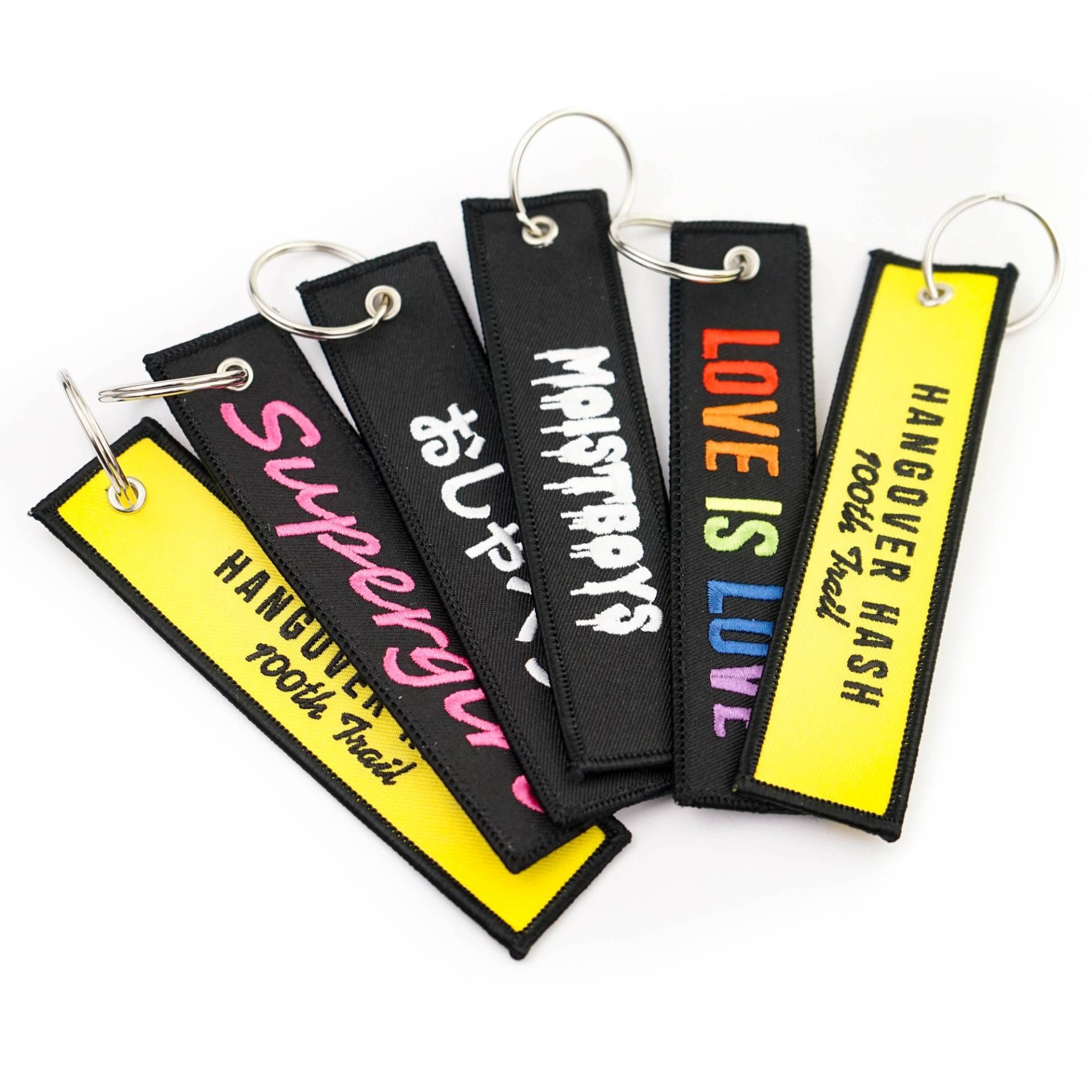 50 Bestickter Schlüsselanhänger, Armee Müdigkeit Militär Stickerei Fluganhänger von clothinglabelz