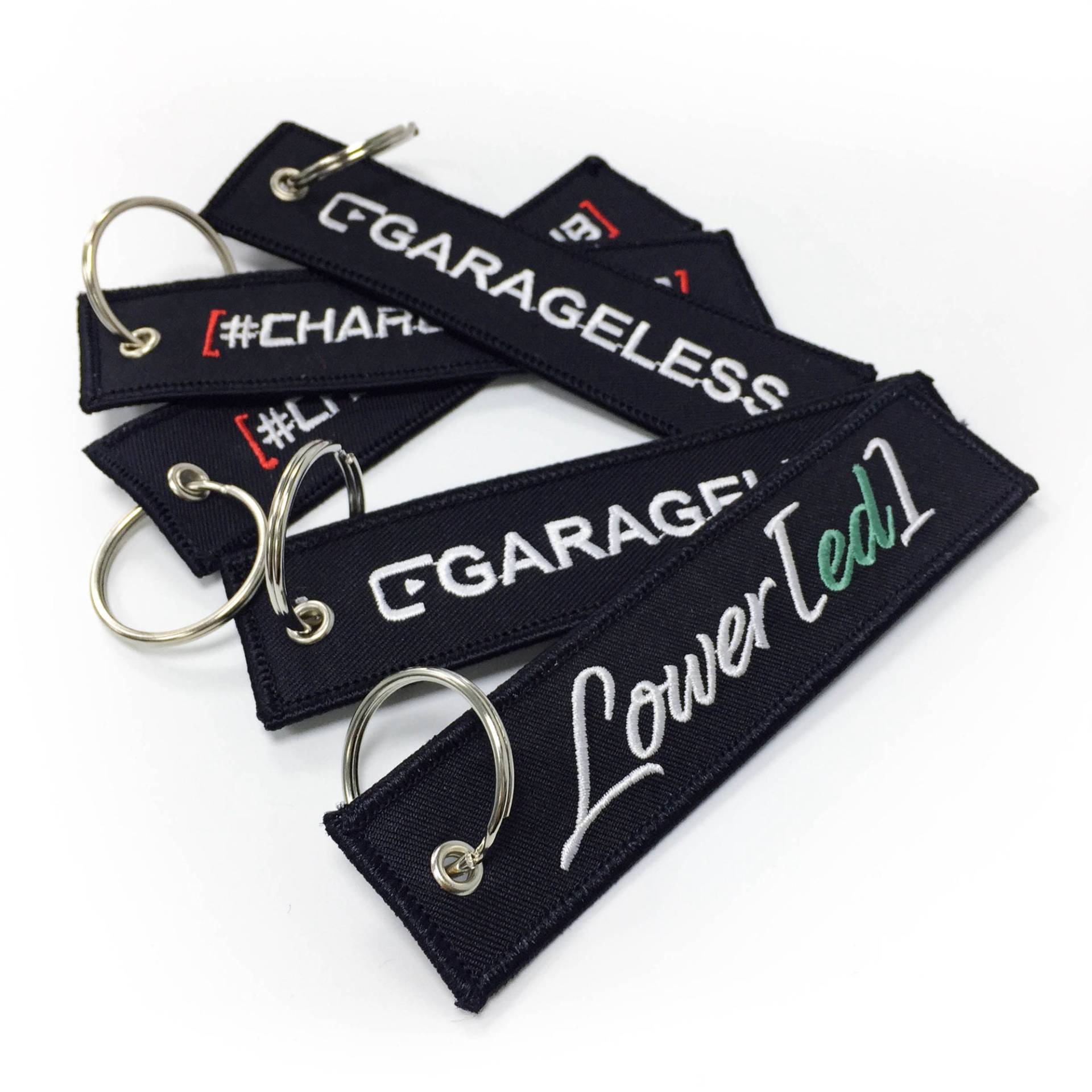 50 Flug Keytag, Keychain Stickerei Schlüsselanhänger von clothinglabelz