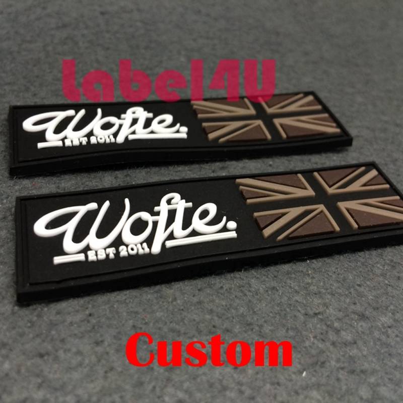 Gummi Aufnäher Logo, Aufnäher, Pvc Flicken | L+W/2 Kg, 2 Farben, 100 Stück von clothinglabelz