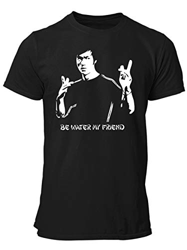 clothinx Bruce Lee - Be Water My Friend Bio & fair Herren T-Shirt - Der Kult Kampfsport Meister aus Hong Kong - Empty Your Mind, be formless, shapeless, Like Water. Bio & Fair Schwarz Gr. 3XL von clothinx