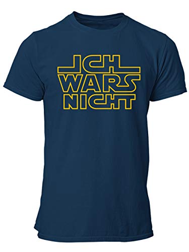 clothinx Ich Wars Nicht T-Shirt Männer - Sprüche Shirt Herren Navy/Gelb Größe M von clothinx