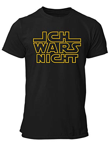 clothinx Ich Wars Nicht T-Shirt Männer - Sprüche Shirt Herren Schwarz/Gelb Größe L von clothinx