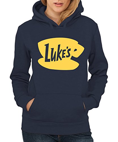 clothinx - Luke's Coffee Girls Kapuzenpullover Navy, Größe M von clothinx