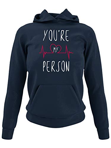 clothinx You Are My Person | Das Geschenk Für Deinen Lieblingsmenschen | Für Beste Freunde Die Familie oder Kollegen Damen Kapuzen-Pullover Navy Gr. L von clothinx