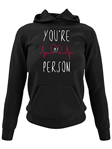 clothinx You Are My Person | Das Geschenk Für Deinen Lieblingsmenschen | Für Beste Freunde Die Familie oder Kollegen Damen Kapuzen-Pullover Schwarz Gr. M von clothinx