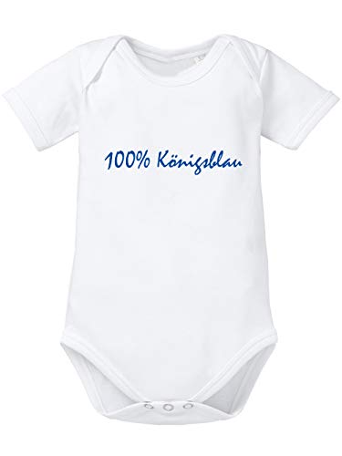 clothinx 100% Königsblau Textdesign | Gelsenkirchen - Wir sind Fußball, Kohle und Knappen im Ruhr-Pott. | Glück Auf! Der Steiger kommt. | Baby-Body Bio Weiß Gr. 50-56 von clothinx