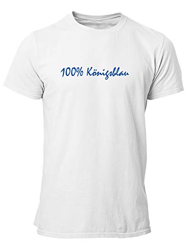 clothinx 100% Königsblau Textdesign | Gelsenkirchen - Wir sind Fußball, Kohle und Knappen im Ruhr-Pott. | Glück Auf! Der Steiger kommt. | Herren T-Shirt Weiß Gr. L von clothinx