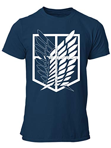 clothinx AOT Scouting Legion Anime und Manga Design mit Titan Aufklärungstrupp Wappen-Schild Perfekt für Cosplay Fans und die nächste Convention Herren T-Shirt Navy Gr. L clothinx AOT Scouting Legion Anime und Manga Design mit Titan Aufklärungstrupp Wappen-Schild Perfekt für Cosplay Fans und die nächste Convention Herren T-Shirt Navy Gr. L von clothinx