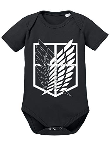 clothinx - AOT Scouting Legion - Baby-Body Bio Schwarz Gr. 62 von clothinx