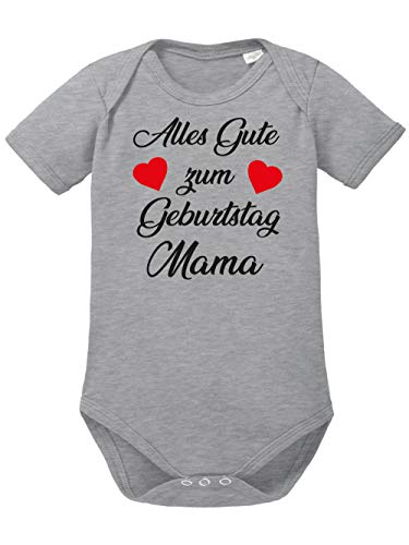 clothinx Alles gute zum Geburtstag, Mama Baby Body Bio Sports Grey Gr. 62 von clothinx