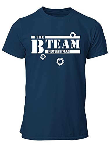 clothinx B-Team mit Schuss Männer T-Shirt Bio & Fair NavyWeiss/Team Größe XXL von clothinx