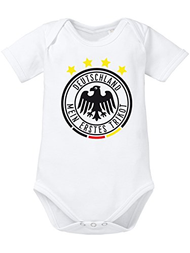 clothinx Baby Body Bio Fußball Mein erstes Trikot Weiß Größe 62 von clothinx
