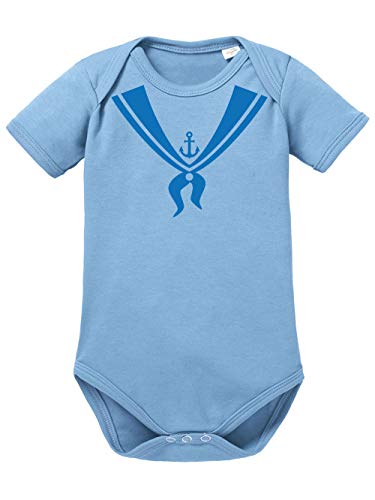 clothinx Baby Body Bio Karneval Matrose Himmelblau/Weiß Größe 62 von clothinx