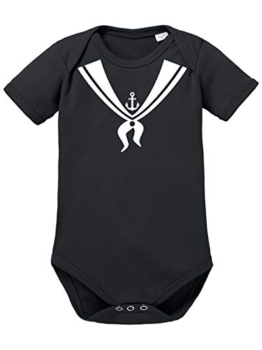 clothinx Baby Body Bio Karneval Matrose Schwarz/Weiß Größe 62 von clothinx