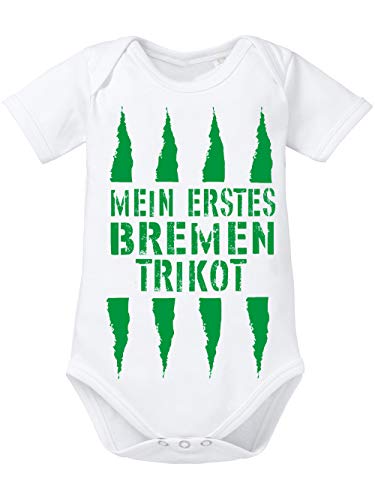 clothinx Mein erstes Bremen Trikot Baby-Body Bio Weiß Gr. 50-56 von clothinx