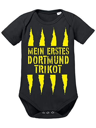clothinx Baby Body Bio Mein erstes Dortmund Trikot Schwarz Gr. 62 von clothinx