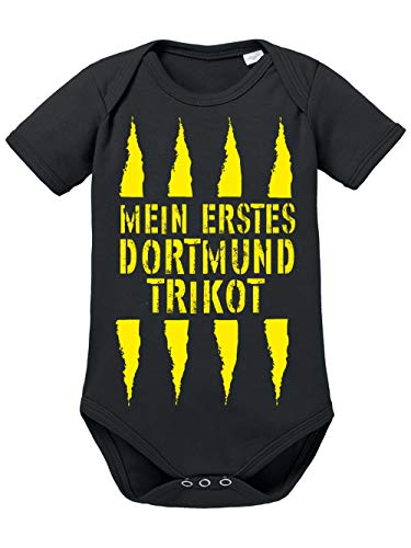 clothinx Baby Body Bio Mein erstes Dortmund Trikot Schwarz Gr. 74-80 von clothinx