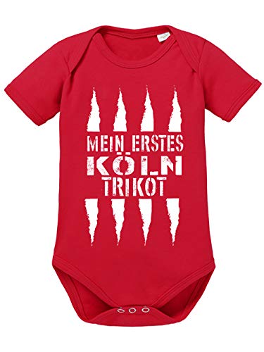 clothinx Mein erstes Köln Trikot Baby-Body Bio Rot Gr. 62 von clothinx