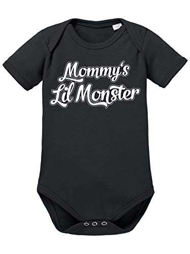 clothinx Baby Body Bio Mommys Little Monster Schwarz/Weiß Gr. 68 von clothinx