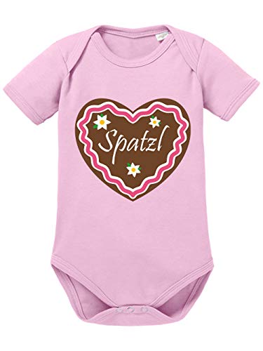 clothinx Baby Body Bio Oktoberfest Lebkuchen Spatzl Hellrosa/Weiß Gr. 68 von clothinx