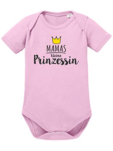 clothinx Baby-Body Bio Sprüche Mamas kleine Prinzessin Hellrosa/Schwarz Größe 50-56 von clothinx