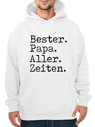 clothinx Bester Papa Aller Zeiten Herren Kapuzenpullover Weiß Gr. L von clothinx