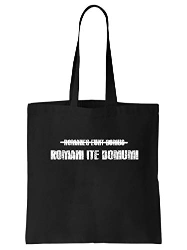 clothinx Brian Romani Ite Domum – Römer geht nach Hause | Tolles Geschenk für Latinisten Latein Lehrer und Kino-Fans | Kult Design Zum Beliebten Filmklassiker Stoff-Tasche Schwarz von clothinx