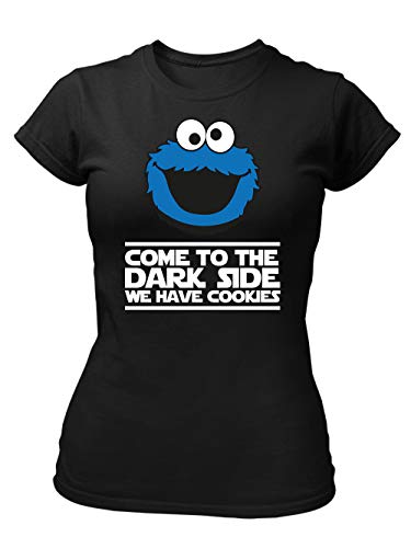clothinx Come to The Dark Side - We Have Cookies - Lustiges Keks-Monster Motiv Damen T-Shirt Fit Schwarz Gr. XXL clothinx Come to The Dark Side - We Have Cookies - Lustiges Keks-Monster Motiv Damen T-Shirt Fit Schwarz Gr. XXL von clothinx