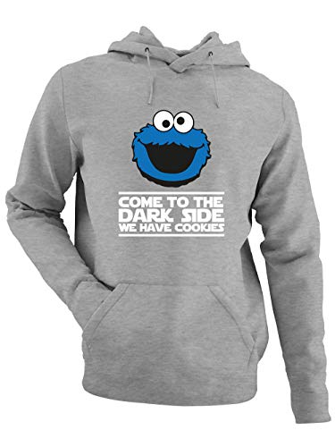 clothinx Come to The Dark Side - We Have Cookies - Lustiges Keks-Monster Motiv Herren Kapuzen-Pullover Grau Gr. XXL von clothinx