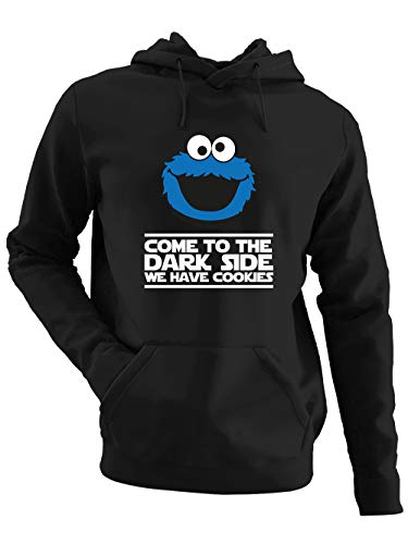 clothinx Come to The Dark Side - We Have Cookies - Lustiges Keks-Monster Motiv Herren Kapuzen-Pullover Schwarz Gr. L von clothinx
