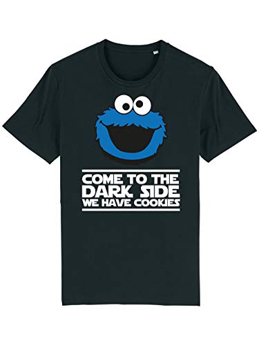 clothinx Come to The Dark Side - We Have Cookies - Lustiges Keks-Monster Motiv Herren T-Shirt Bio und Fair Schwarz Gr. 3XL von clothinx